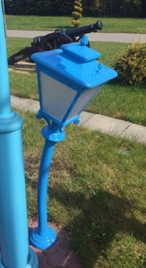 Lanterna da giardino curva Art Nouveau blu
