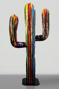 XXL Garden Decoration Cactus Black Colorful