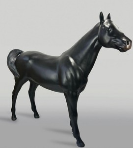 Life size XXL garden decoration sculpture figure horse black