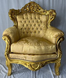 Casa Padrino poltrona barocco con strass oro motivo / oro - Mobili da soggiorno in stile barocco