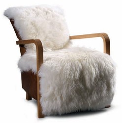 Fauteuil de salon luxe en fausse fourrure blanc noir marron