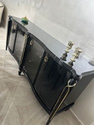 Aparador barroco de lujo con 4 puertas negro oro