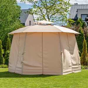 Casa Padrino Luxus Pavillon Beige 360 x H. 270 cm - Garten & Terrassen Möbel