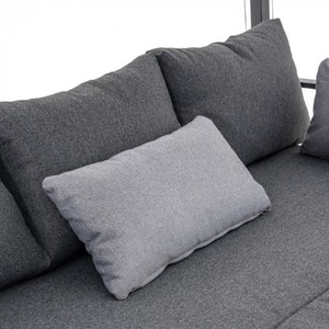 Casa Padrino Luxus Sonnenliege / Gartenliege mit Baldachin Grau H. 196 cm - Strand & Garten Möbel