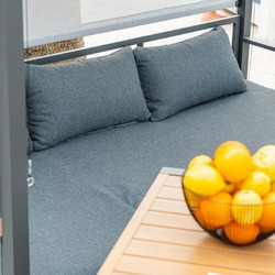 Casa Padrino tumbona de playa / tumbona de jardín de lujo con dosel gris A. 196 cm - Muebles de playa y jardín Casa Padrino tumbona de playa / tumbona de jardín de lujo con dosel gris A. 196 cm - Muebles de playa y jardín