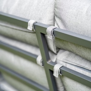 Casa Padrino Luxus Garten Möbel Set Grau - 1 Tisch & 1 Ecksofa & 1 Sitzbank & 1 Hocker