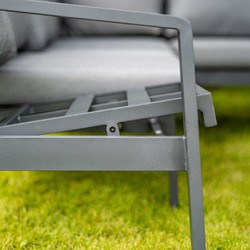 Casa Padrino ensemble de meubles de jardin de luxe gris - 1 Table & 1 Canapé d'Angle & 1 Banc & 1 Tabouret