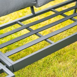 Casa Padrino ensemble de meubles de jardin de luxe gris - 1 Table & 1 Canapé d'Angle & 1 Banc & 1 Tabouret