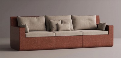 Luxus Wohnzimmer Hotel Outdoor Garten Sofa Creme Braun