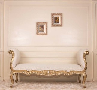 Casa Padrino Luxus Barock Sitzbank Weiß / Gold 175 cm - Barock Möbel - Made in Italy