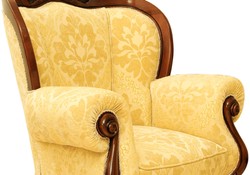 Poltrona da soggiorno barocco di lusso giallo marrone