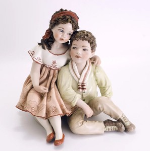Escultura decorativa de muñecas de porcelana hecha y pintada a mano