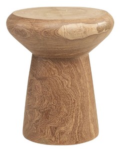 Runder Luxus Massivholz Beistelltisch Hocker Naturfarben