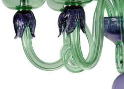 Magnífica araña de luces de cristal barroco de lujo verde púrpura