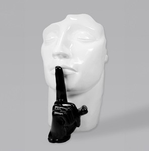 Luxus XXL Deko Skulptur Weiß Schwarz Luxus XXL Deko Skulptur Weiß Schwarz