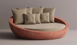 Îlot de couchée de jardin hôtel de luxe en béton beige rouge