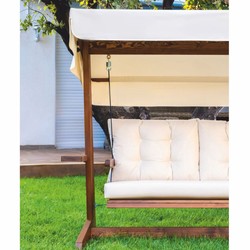 Casa Padrino balançoire Hollywood de luxe beige / marron 220 cm - Balançoire de jardin Casa Padrino balançoire Hollywood de luxe beige / marron 220 cm - Balançoire de jardin