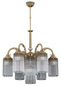 Casa Padrino lustre baroque de luxe en cristal laiton avec patine Ø 60 x H. 85 cm Casa Padrino lustre baroque de luxe en cristal laiton avec patine Ø 60 x H. 85 cm