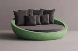 Îlot de couchée de jardin hôtel de luxe en béton anthracite vert
