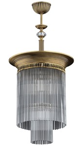 Lampe de couverture rond de luxe en cristal baroque laiton avec patine