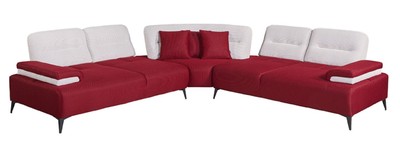 Casa Padrino Luxus Ecksofa Bordeauxrot / Weiß / Grau 310 x 310 cm - Wohnzimmer Sofa
