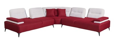 Casa Padrino Luxus Ecksofa Bordeauxrot / Weiß / Grau 310 x 310 cm - Wohnzimmer Sofa