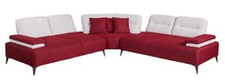 Luxus Wohnzimmer Hotel Sofa Ecksofa Bordeauxrot Weiß Grau