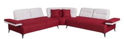 Luxus Wohnzimmer Hotel Sofa Ecksofa Bordeauxrot Weiß Grau