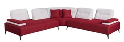 Luxus Wohnzimmer Hotel Sofa Ecksofa Bordeauxrot Weiß Grau