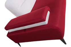Luxus Wohnzimmer Hotel Sofa Ecksofa Bordeauxrot Weiß Grau