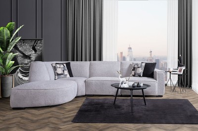 Casa Padrino Luxus Ecksofa Grau / Schwarz 290 x 215 cm - Wohnzimmer & Hotel Möbel
