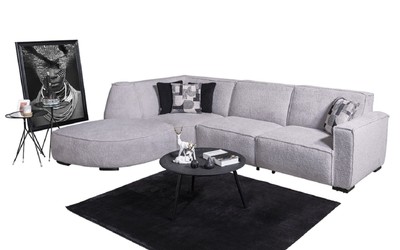 Casa Padrino Luxus Ecksofa Grau / Schwarz 290 x 215 cm - Wohnzimmer & Hotel Möbel