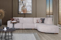 Luxus Wohnzimmer Hotel Sofa Ecksofa Grau Braun