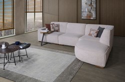 Luxus Wohnzimmer Hotel Sofa Ecksofa Grau Braun