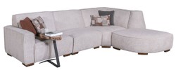 Luxus Wohnzimmer Hotel Sofa Ecksofa Grau Braun