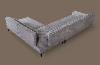 Casa Padrino Luxus Ecksofa mit verstellbaren Rückenlehnen Grau / Schwarz 330 x 240 cm