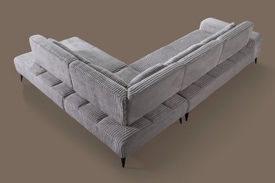 Casa Padrino Luxus Ecksofa mit verstellbaren Rückenlehnen Grau / Schwarz 330 x 240 cm