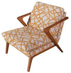 Luxus Wohnzimmer & Hotel Sessel Grau Orange Braun