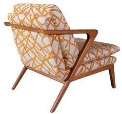 Luxus Wohnzimmer & Hotel Sessel Grau Orange Braun