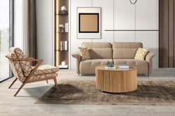 Luxus Wohnzimmer & Hotel Sessel Grau Orange Braun