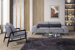 Casa Padrino luxury living room & hotel armchair white / black - Living room & hotel interior