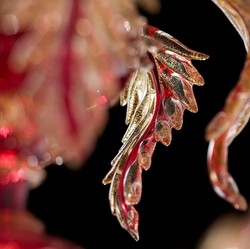 Magnífica araña de luces de cristal barroco de lujo rojo oro