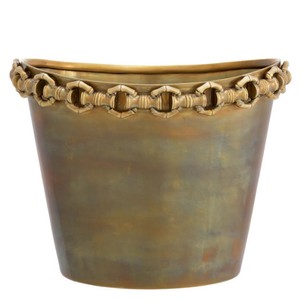 Casa Padrino Luxus Weinkühler Vintage Messing H. 21 cm - Champagnerkühler - Hotel Accessoires