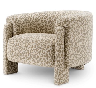Casa Padrino luxury living room & hotel armchair with leopard pattern beige - Luxury furniture