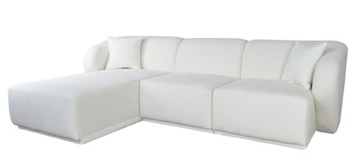 Casa Padrino luxury corner sofa left side white 251 x 166 x H. 75 cm - Modular living room furniture