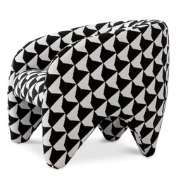 Casa Padrino luxury living room & hotel armchair with pattern black / white 78 x 78 x H. 72 cm - Luxury furniture