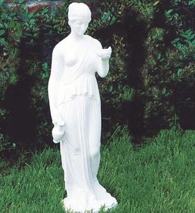 Jugendstil Garten Terrassen Deko Skulptur Figur Frau Weiß