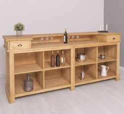 Landhausstil Massivholz Bar Theke Naturfarben
