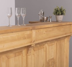 Landhausstil Massivholz Bar Theke Naturfarben