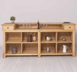 Landhausstil Massivholz Bar Theke Naturfarben